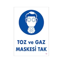 Toz Ve Gaz Maskesi Uyarı Levhası 25X35 Kod:18 (123686113)