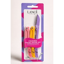 Lancé Professional 3'lü Kaş Usturası Flamingo - Katlanabilir Facial Razor & Dermaplaning Set