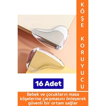 Pratik Çocuk Bebek Güvenlik Masa Komodin Mobilya Çarpma Önleyen Silikon Köşe Kenar Koruyucu 16 Adet Çok Renkli