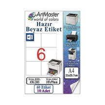 A4 Hazır Beyaz Etiket 105x99 Mm 10 Sayfa 1 Paket 6 Lı Kendinden Yapışkanlı Fotokopi Lazer İnkjet Kağıdı Yazıcılar İçin