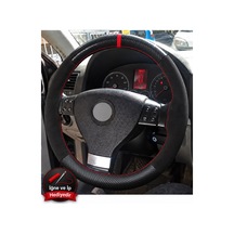 Vw Jetta 5 Dikme Direksiyon Kılıfı Alcantara Süet Mat Karbon Kırmızı Yüzük Ve Dikiş 2005-2010