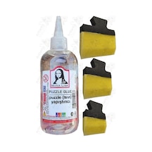Puzzle Yapıştırıcı 250 Ml 1 Adet Ve Yassı Patpat Sünger Fırça Seti 3 Lü Monalisa Yapboz Pazıl Yapıştırıcısı Şeffaf