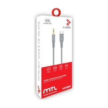 Type-c To 3.5mm Aux Kablo - Silikon, 1.2 Metre, Hi-fi Ses Kalitesi