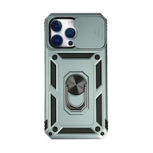 Apple iPhone Uyumlu 14 Pro Kılıf Pars Lens Yüzüklü Silikon - Yeşil Bzsxx00 1