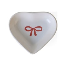 Keramika Fiyonk Dekor Kalp Çerezlik 14 Cm 3 Adet Çok Renkli