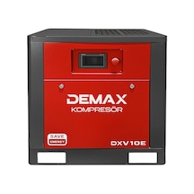Demax 10 Hp İnventörlü Vidalı Hava Kompresörü Tek Makine
