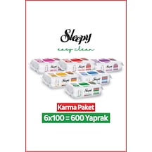 Easy Clean Premium + Çiçek Serisi Yüzey Temizlik Havlusu Mendili 6x100 Karma Paket Diğer