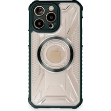 Ilkeshop Newface Apple iPhone Uyumlu 12 Pro Max Kılıf Prag Magneticsafe Kapak - Koyu Yeşil