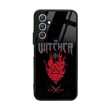 Samsung Uyumlu A24 Witcher 3 Fire Tasarımlı Glossy Telefon Kılıfı Siyah