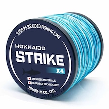 Hokkaıdo Strike Blue Camo-mavi Kamuflaj,4 Katlı,0.50-mm,1000.-metre,42.8.-kg Çeker,ip Misina,örgü Misina,ipek Misina 0.50 Mm