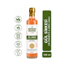 Artizan Mutfak Gül Sirkesi 500 Ml Rosa Damascena Gülü Organik Bal İle Doğal Fermantasyon Meşe Fıçıda Olgun