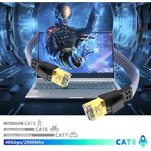 Vetech Cat 8 Ethernet Kablosu Lan Kablo 40gbps 2000mhz Süper Hızlı Ağ Kablosu Gigabit Pc, Laptop, Ps5/4, Steam Deck, Xbox, Switch 10 Metre