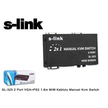 S Link Sl 325 2 Port Vga Ps2 1.8M M/M Kablolu Manuel Kvm Switch