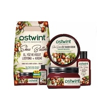 Ostwint Shea Butter El Yüz ve Vücut Losyonu 100 ML + Shea Butter Kuru Ciltler İçin Bakım Kremi 300 ML