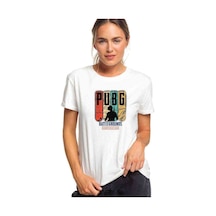 Pubg Battlegrounds Pubg Corporation Baskılı Beyaz Kadın Tshirt