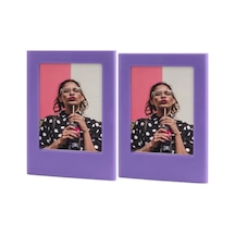 Ayrex Fujifilm Instax Mini Film Uyumlu 2'li Mıknatıslı Fotoğraf Çerçeve Seti, Mor Diğer