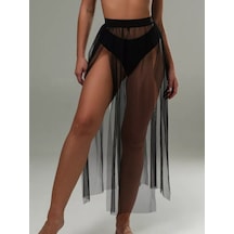 Carrie Store Dans İçin Şeffaf Tulum Polarlı Uzun Etek 181696197 Siyah