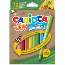 Carioca Eco Family Joy Süper Yıkanabilir Keçeli Boya Kalemi 12 Renk 2.8 Mm Uçlu