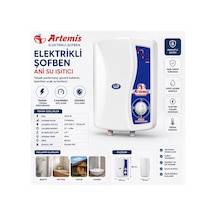 Elektrikli Şofben 3 Kademeli Ani Su Isıtıcı 7500w Beyaz