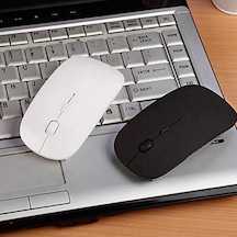 2,4 Ghz Ince Optik Kablosuz Mouse Macbook Dizüstü Usb Alıcı-Beyaz