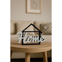 Home Yazılı Şık Ev Figürü Modern Dekoratif Aksesuar Siyah - 720779077