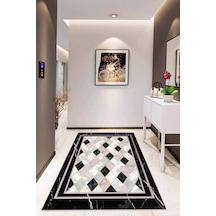 Pembe Geometrik Kaymaz Taban Makinede Yıkanabilir Halı Rv141n11