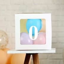 Şeffaf 0 Rakamlı Beyaz Kutu Ve Balon Seti Kendin Yap Bebek Çocuk