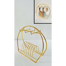 Gold Metal Fincan Askısı Metal Gri Diğer
