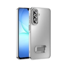 Galaxy Uyumlu A17 Kılıf Kamera Lens Korumalı Logo Gösteren İnce Hafif Pazarplus Gümüş