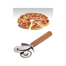 Jenerik Çift Başlıklı Ahşap Saplı Pizza Kesici Hamur Kesici