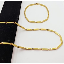 Çelik Kolye Bileklik 3Mm Altın