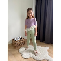 My Kids Wear Fırfır Detaylı Kız Çocuk Takım Gri