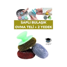 Saplı Bulaşık Ovma Teli + 2 Yedek