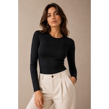 Loule Kadın Uzun Kollu Atlet Siyah %95 Pamuk