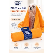 Show Tech Köpekler Ve Kediler İçin Premium Nem Ve Kir Emici Havlu 70x50 Cm