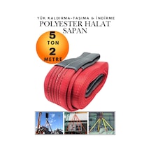 5 Ton 2 Metre Kahve Polyester Sapan - Yüksek Mukavemetli Yük Kaldırma Ve Taşıma Spanzeti - Endüstriyel Sınıf, Güvenli Bağlama Ve Sabitleme Halatı Ağır Yük Taşıma, İndirme ,sabitleme Halatı
