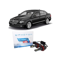 Skoda Superb 2 Led Xenon Sis Farı Ampulü H8 Ultimate 9500 Lumens Yeni Seri Beyaz 2008-2015
