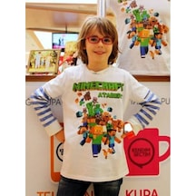 Minecraft Isminize Kişiye Isme Çocuğun Adına Özel Tişört Beyaz