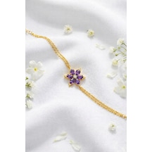 Çekirdekjewelry 925 Ayar Gümüş Mortaşli Lotus Bileklik Sarı