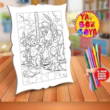 Neşeli Kurtarıcı Dostlar Eğitici Boyama Puzzle Tablo Çocuk-422