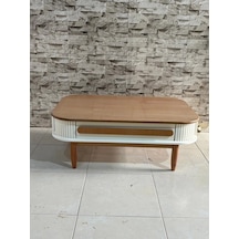 Nivemeshome Dalya Meşe Orta Sehpa Krem/ceviz