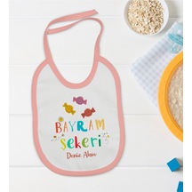 BK Kids Kişiye Özel Pembe Bebek Mama Önlüğü - Model 48 Pembe