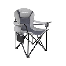 Kingcamp Cedar Deluxe Ultra Bel Destekli Kamp Sandalyesi Grey Gri - Siyah