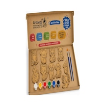 Ahşap Boyama Hayvanlar 10 Lu 1 Paket 10x15cm Set1 Ahşap Boyama 6 Renk Boya Resim Fırçası Etkinlik Çocuk Gelişim Motor