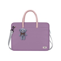 Bubm 15.6 İnç Dizüstü Bilgisayar Çantası Büyük Kapasiteli Çizilmeye Dayanıklı Dayanıklı Taşınabilir Dizüstü Bilgisayar Çantası Ayı Kolye Mor Diğer