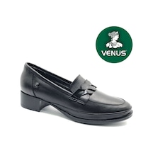 Venüs Cedrus Hakiki Deri Comfort Ortopedik Kadın Topuklu Ayakkabı Siyah