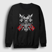 Presmono Unisex Norway Mayhem Sweatshirt Siyah