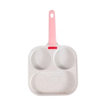 Hangfox Mini İki Delikli Teflon Sız Tava - Kahvaltı Yumurta Omlet Burger Pişirme - Elektrik Ocak Uyumlu - Beyaz/pembe Beyaz - Pembe