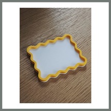 Bezos 3d Baskı Dalgalı Kenarlı İki Renkli Mini Tepsi Masaüstü Organizer Takı Ve Anahtar Tepsisi 15 Cm - Sarı Beyaz Mmbz Beyaz - Sarı