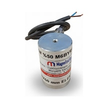 Ø40x60 Mm 24v Elektromıknatıs M6 Bağlantılı, Yandan Kablo Çıkışlı, %100 Çalışma, Güçlü Tutma Ve Sürekli Kullanım Tipi